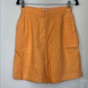 Vintage High Rise Breathable Linen Bermuda Shorts 10 Resortwear Bold‎ Coastal